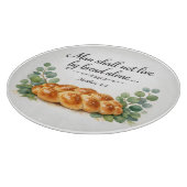 Matthew 4:4 Challah Bord, Messiaans Joods Geschenk Snijplank (Hoek)