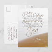 Matthew 4:4 Man leeft niet alleen van brood Briefkaart (Voorkant / Achterkant)