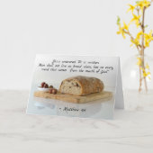 Matthew 4:4 Man leeft niet alleen van brood Kaart (Gele Bloem)