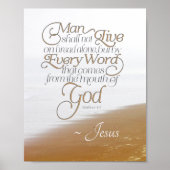 Matthew 4:4 Man leeft niet alleen van brood Poster (Voorkant)
