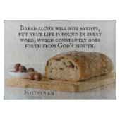 Matthew 4:4 Man leeft niet alleen van brood Snijplank (Voorkant)