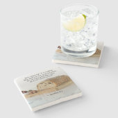 Matthew 4:4 Man leeft niet alleen van brood Stenen Onderzetter (Zijkant)