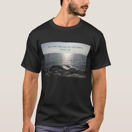 Matthew 5:13 Jij bent het zout van de Aarde Zwart T-shirt (Voorkant)