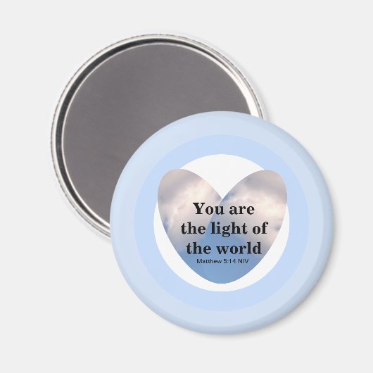Matthew 5:14 Je bent het licht van het wereldhart Magneet (Voorkant / Achterkant)