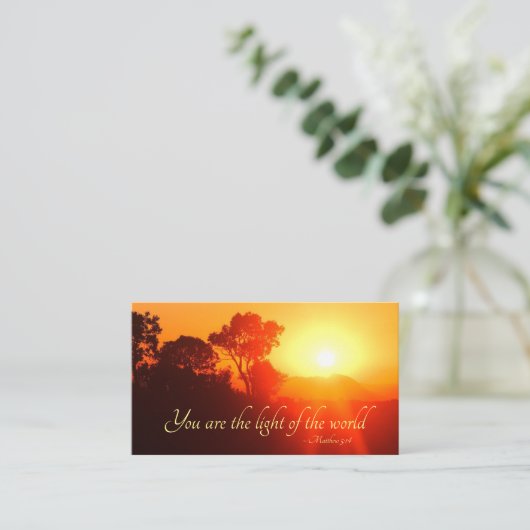 Matthew 5:14 Jij bent het Licht van de Wereld, Bij Visitekaartje (Staand voorkant)