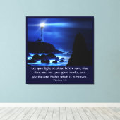 Matthew 5:16 canvas afdruk (Insitu (Houten vloer))