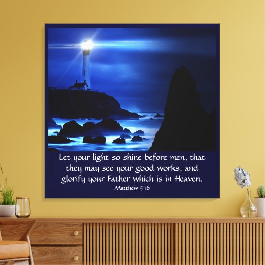 Matthew 5:16 canvas afdruk (Insitu (Woonkamer))