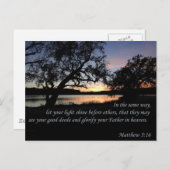 Matthew 5:16 Laat je licht schijnen Briefkaart (Voorkant / Achterkant)