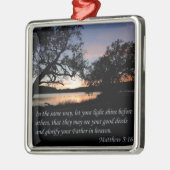 Matthew 5:16 Laat je licht schijnen Metalen Ornament (Links)