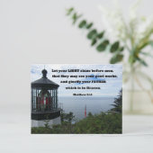 Matthew 5:16 Laat je licht schijnen voor mannen.. Briefkaart (Staand voorkant)