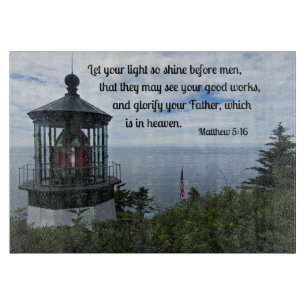 Matthew 5:16 Laat je licht zo schijnen voor mannen Snijplank