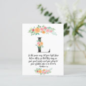 Matthew 5:16, Letter L, waterverf scriptkaart (Staand voorkant)