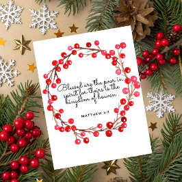Matthew 5:3 Scripture Christmas Greeting Card Feestdagenkaart