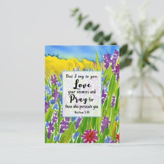 Matthew 5:44 Ik zeg tegen je: Liefde van je vijand Briefkaart (Staand voorkant)