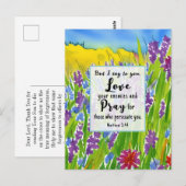 Matthew 5:44 Ik zeg tegen je: Liefde van je vijand Briefkaart (Voorkant / Achterkant)