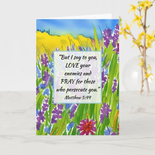 Matthew 5:44 Ik zeg tegen je: Liefde van je vijand Kaart (Gele Bloem)