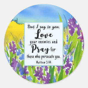 Matthew 5:44 Ik zeg tegen je: Liefde van je vijand Ronde Sticker