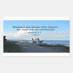 Matthew 5:4 Blessed zijn degenen die rouwen, voor. Rechthoekige Sticker