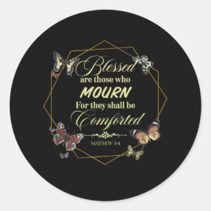 Matthew 5 4 Christelijke Bijbelprijsopgave Ronde Sticker