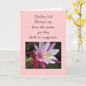 MATTHEW 5:4 IN HEARTFELT "SYMPATHIE" KAART (Gele Bloem)