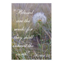 Matthew 5:5 "gezegend zijn de meek" poster