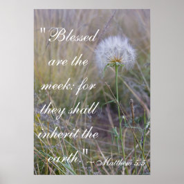 Matthew 5:5 "gezegend zijn de meek" poster