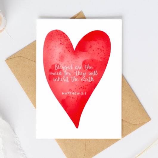 Matthew 5:5 Scripture Christmas Greeting Card Feestdagenkaart