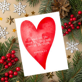 Matthew 5:5 Scripture Christmas Greeting Card Feestdagenkaart