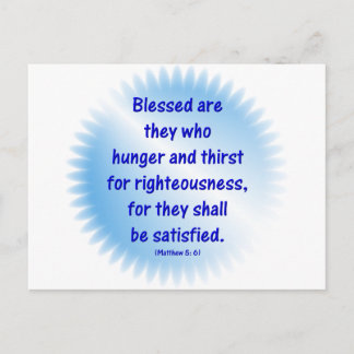 Matthew-5: 6-BLESSEN ZIJN ZE DIE HONGER EN DERDE Z Briefkaart