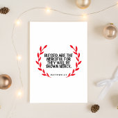 Matthew 5:7 Schrift Kerstkaart