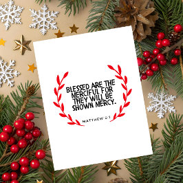 Matthew 5:7 Scripture Christmas Greeting Card Feestdagenkaart
