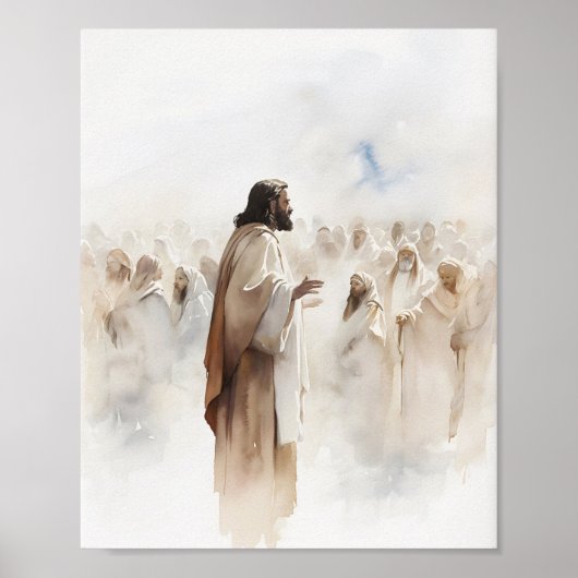 Matthew 5-7 Waterverf Art Print (Voorkant)