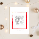 Matthew 5:8 Bible Verse Christmas Greeting Card Feestdagenkaart
