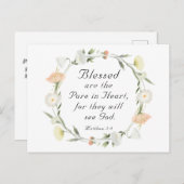 Matthew 5:8 Gezegend zijn zuiver in Bijbelverse ve Briefkaart (Voorkant / Achterkant)