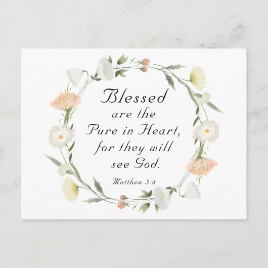 Matthew 5:8 Gezegend zijn zuiver in Bijbelverse ve Briefkaart (Voorkant)