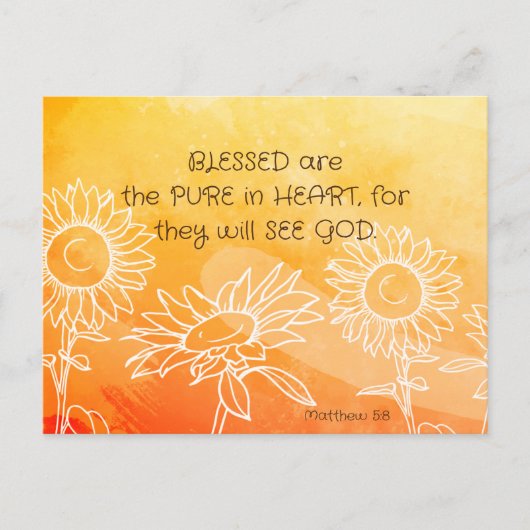 Matthew 5:8 Gezegend zijn zuiver in Bijbelverse ve Briefkaart (Voorkant)