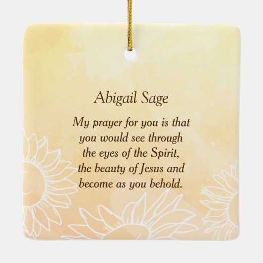 Matthew 5:8 Gezegend zijn zuiver in Bijbelverse ve Keramisch Ornament (Achterkant)