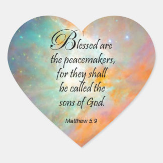 Matthew 5:9 hart sticker