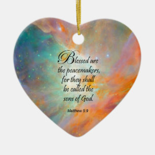 Matthew 5:9 keramisch ornament