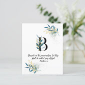 Matthew 5:9. Letter B, Waterverf-scriptkaart (Staand voorkant)