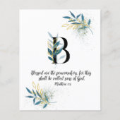 Matthew 5:9. Letter B, Waterverf-scriptkaart (Voorkant)
