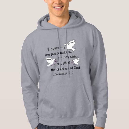 Matthew 5:9 verslaafd zijn de vredeshandhavers van hoodie (Voorkant)