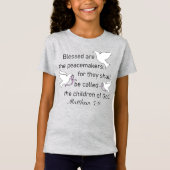Matthew 5:9 verslaafd zijn het T-shirt van de pace (Voorkant)