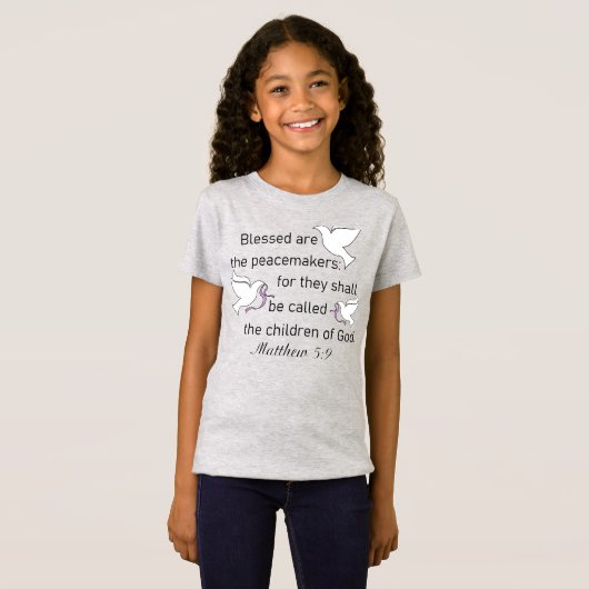 Matthew 5:9 verslaafd zijn het T-shirt van de pace (Voorkant volledig)