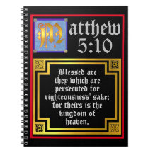 Matthew 5 Blue Golden Illumined Letter Christelijk