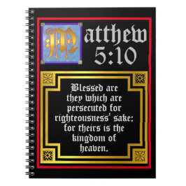 Matthew 5 Blue Golden Illumined Letter Christelijk Notitieboek