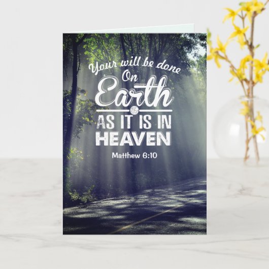 Matthew 6:10 Op Aarde zoals het in de hemel is Kaart (Gele Bloem)