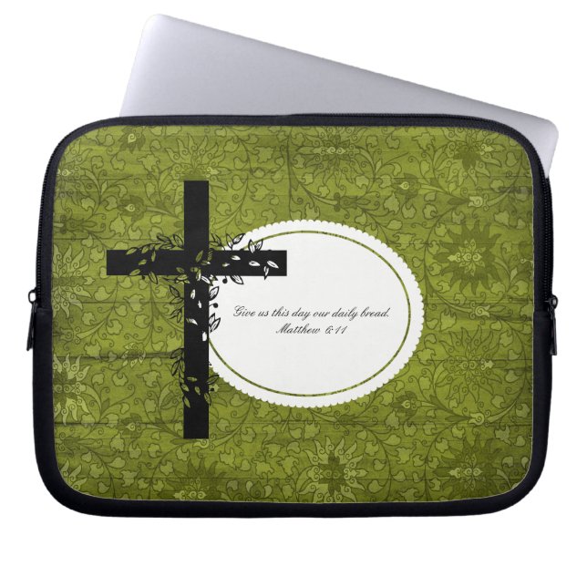 Matthew 6:11 Laptop of Netbook Carrier Sleeve (Voorkant)