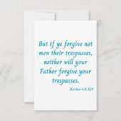 Matthew 6:15 KJV Bijbelscriptgroet Kaart (Voorkant)