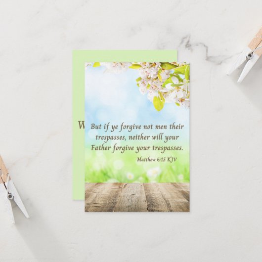 Matthew 6:15 KJV Bijbelscriptie Pic Greeting Kaart (Voorkant / Achterkant in situ)